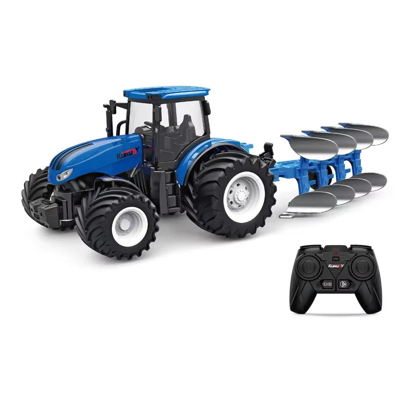 High horsepower electric 6CH remote control tractor toy 2.4G RC car farmer tool engineering car children's toy