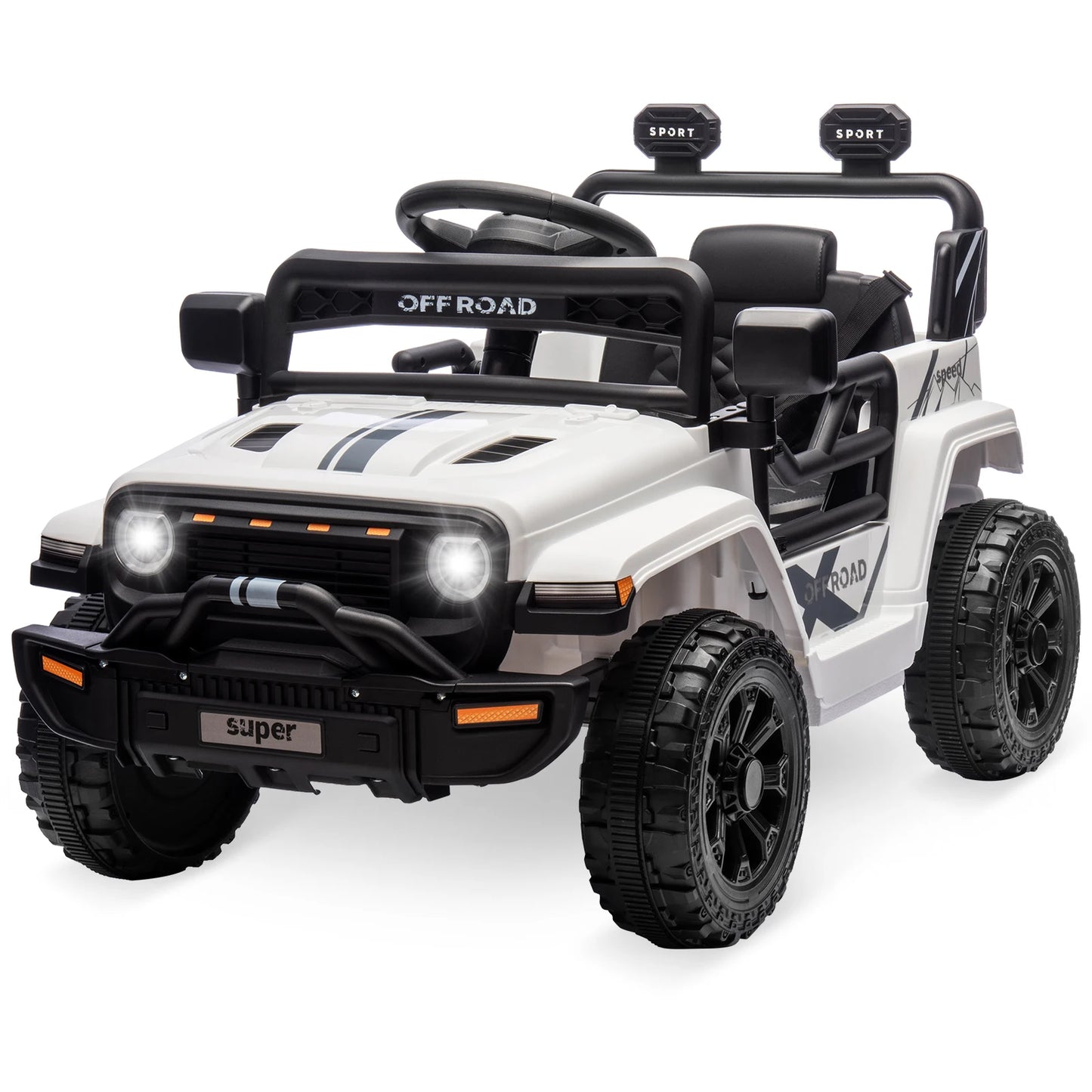 12v Ride on Car for Kids with Parent Remote Control Electric Power Wheel Car 2 Speeds,Spring Suspension,Music,LED Lights Age 3+