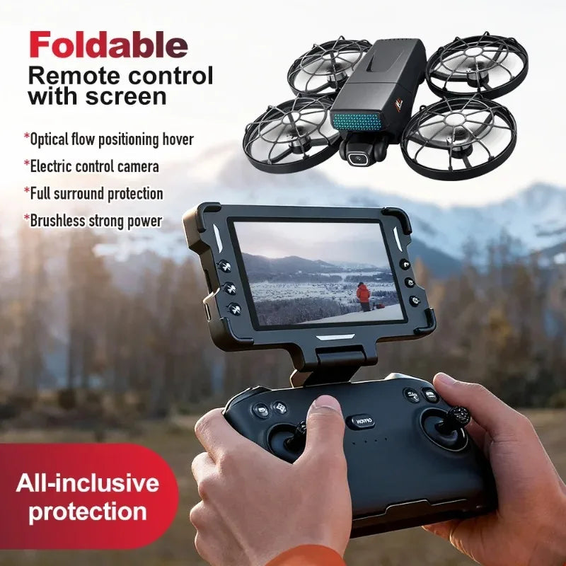 Brushless Drone Professional with Screen Remote Control Aerial Photography Foldable Quadcopter Camera RC Airplane Toy Kids Gifts