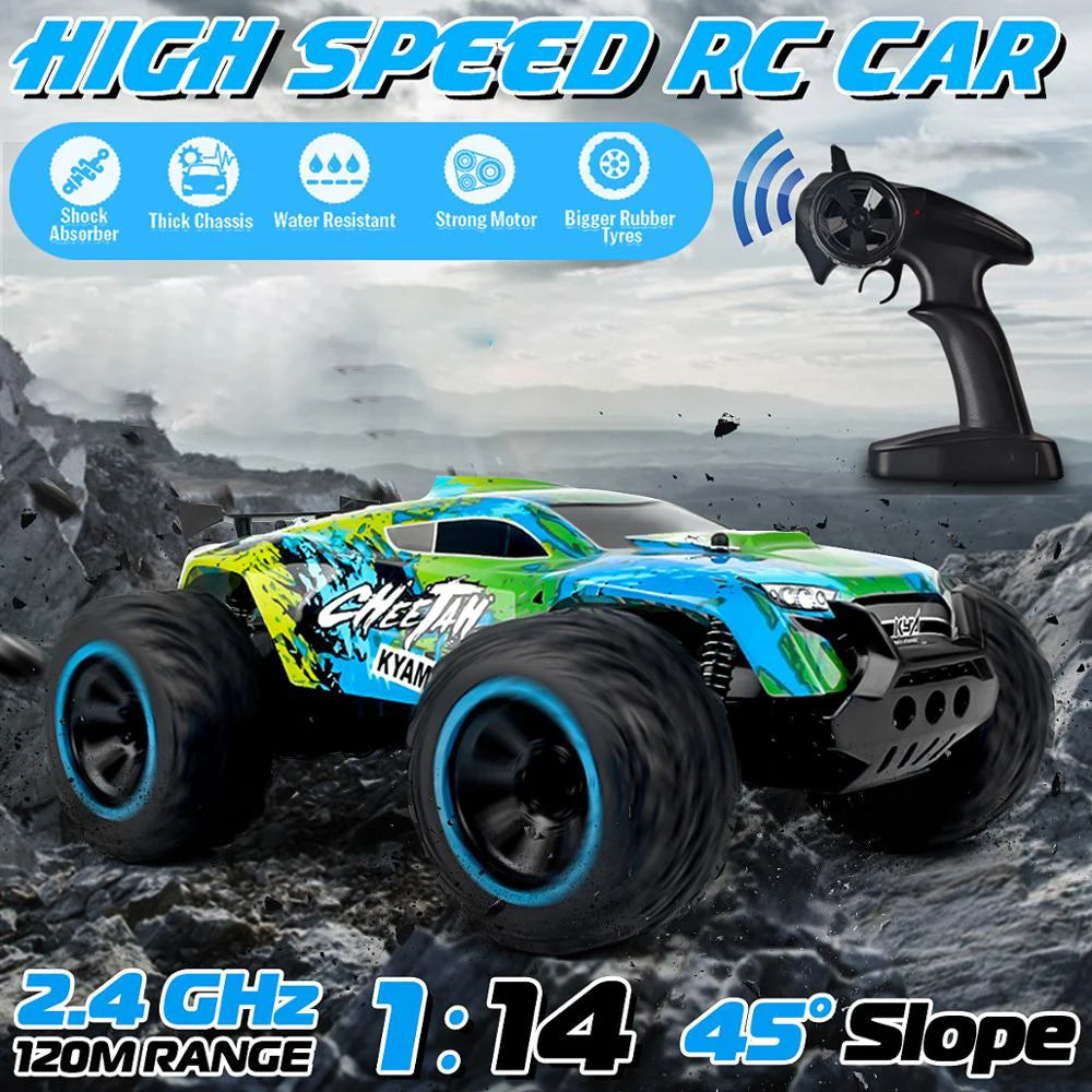 1:14 RC Car 2.4Ghz High Speed Off-road Racing Remote Control Car Vehicle Electric Monster Truck Crawlers Toys for Children Boys