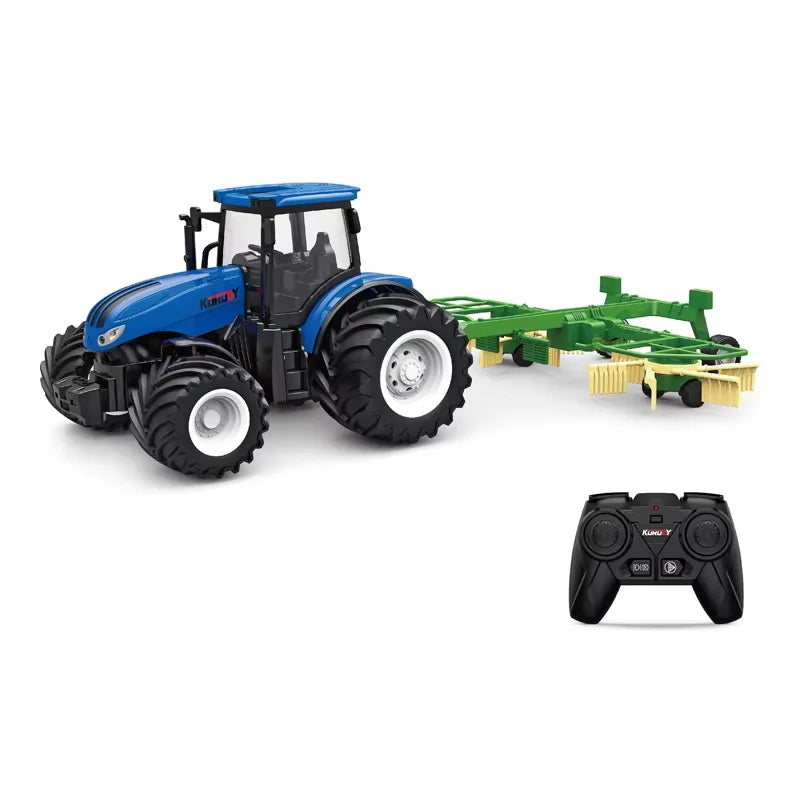 High horsepower electric 6CH remote control tractor toy 2.4G RC car farmer tool engineering car children's toy