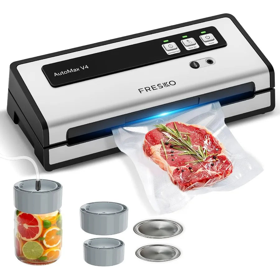 Vacuum Sealer Machine with Automatic Bag Detection, Mason Jar Vacuum Accessory Set, Double Heat Seal, Easy to Use, Starter Kits