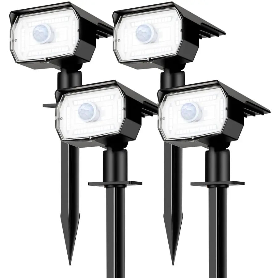 Solar Lights Outdoor Waterproof, Motion Sensor Spot Lights 4 Pack 56 LED 3 Modes Solar Powered Spotlights 2in1 Auto On Off Lands