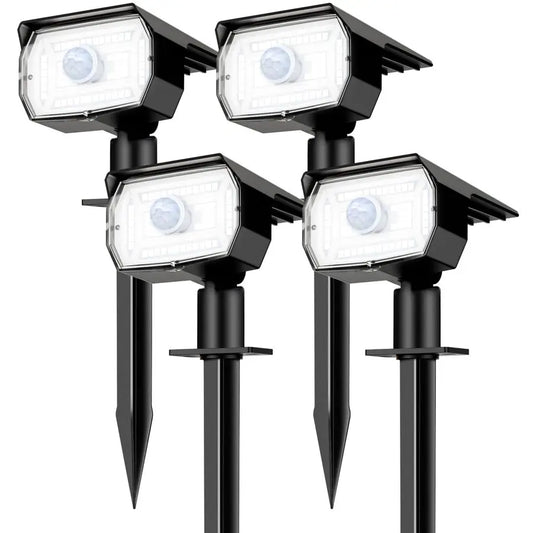 Solar Lights Outdoor Waterproof, Motion Sensor Spot Lights 4 Pack 56 LED 3 Modes Solar Powered Spotlights 2in1 Auto On Off Lands