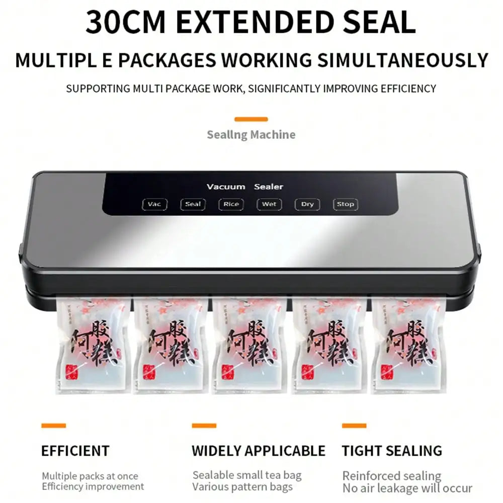 Automatic Vacuum Sealer Machine – Compact Household Food Saver with 30 Storage Bags, Powerful Vacuum System for Fresh