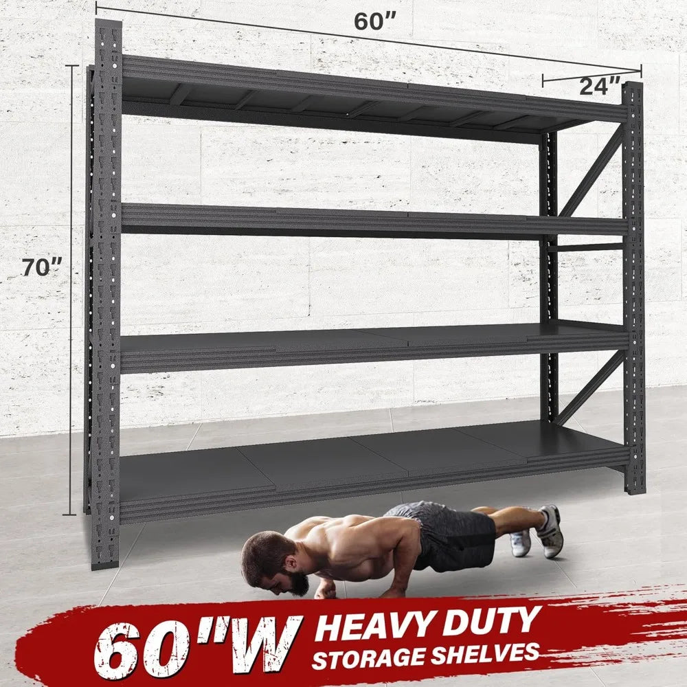 5000LBS Heavy Duty Garage Shelving Units,60" Wide & Deep Storage Shelves,Metal Garage Shelves,Large Storage Rack,Customized