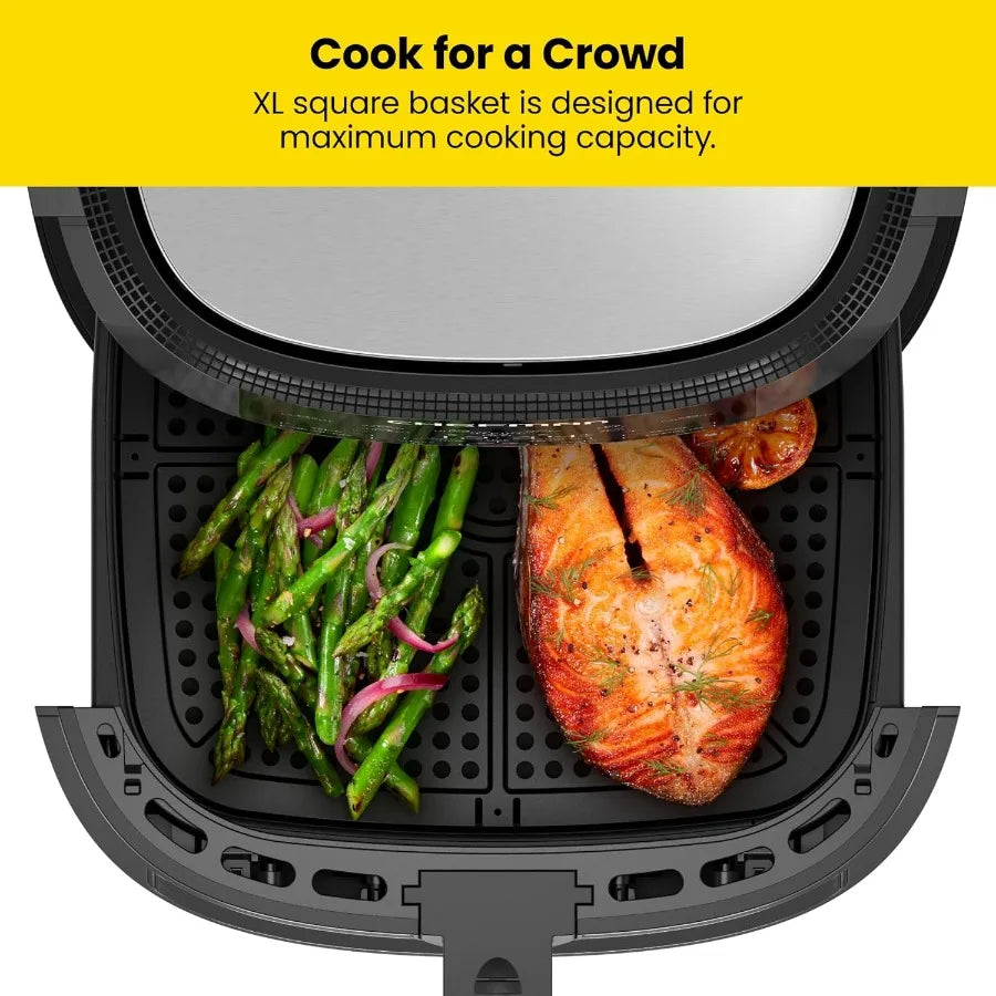 Easy-View Air Fryer 8 Qt Family Size with Viewing Window for Convenient Monitoring One-Touch Digital Control with 4 Presets for