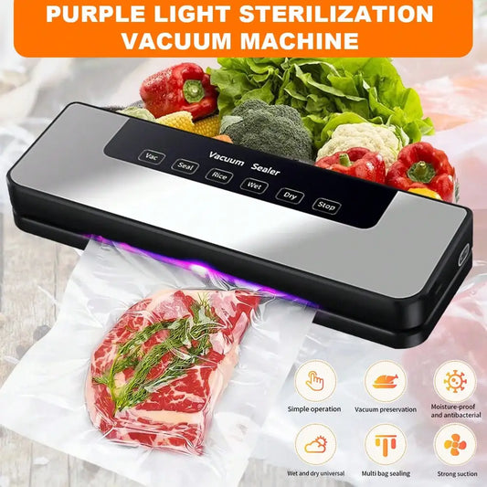 Automatic Vacuum Sealer Machine – Compact Household Food Saver with 30 Storage Bags, Powerful Vacuum System for Fresh