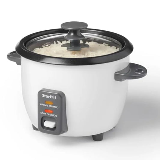 Electric Rice Cooker for Home Use - 6 Cups Capacity with Steamer Basket Measuring Cup and Service Spoon - 300W Power Output - I