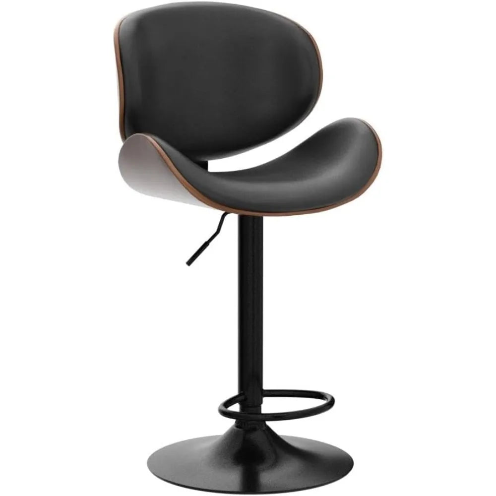 Modern Adjustable Height Swivel Bar Stools Set of 2 Bentwood Seat Comfortable Chairs for Kitchen Counter Home Bar Customized