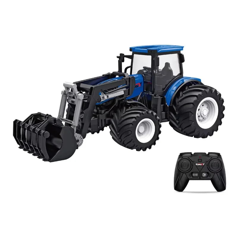 High horsepower electric 6CH remote control tractor toy 2.4G RC car farmer tool engineering car children's toy