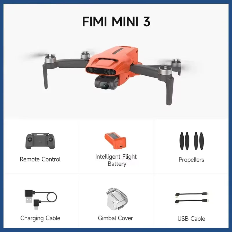 FIMI MINI 3 Drone 249g 4K 60fps AI Super Night Video Strong Wind Resistance 1/2-inch 48MP Sensor Mini Pro Drone RC Quadcopter