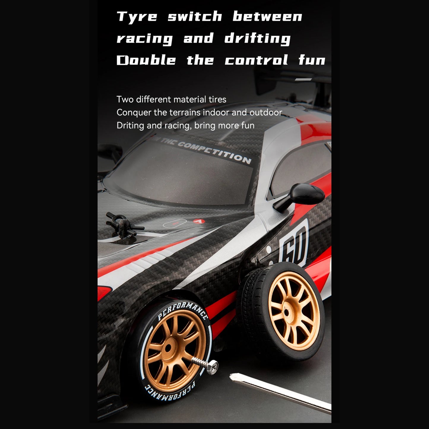 Remote Control Drift Car 1/16 Remote Control Car 2.4GHz 4WD Remote Control Race Car Tires Replaceable