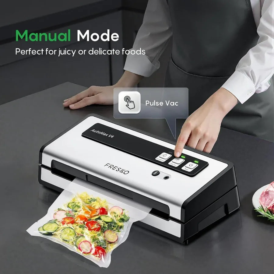 Vacuum Sealer Machine with Automatic Bag Detection, Mason Jar Vacuum Accessory Set, Double Heat Seal, Easy to Use, Starter Kits