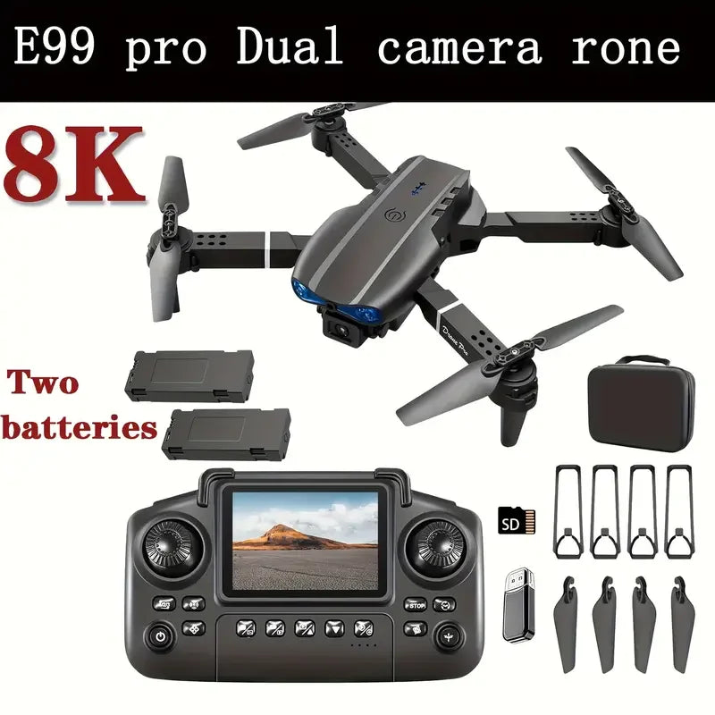 NEW E99 PRO Drone Screen Control Aerial Drone High Definition Dual Camera Remote Control Aircraft, Folding Quadcopter Kid Gift
