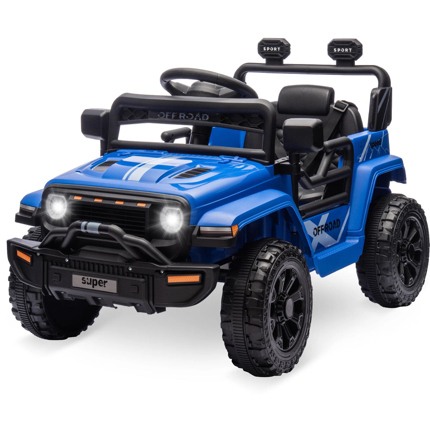 12v Ride on Car for Kids with Parent Remote Control Electric Power Wheel Car 2 Speeds,Spring Suspension,Music,LED Lights Age 3+