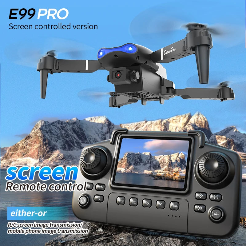 NEW E99 PRO Drone Screen Control Aerial Drone High Definition Dual Camera Remote Control Aircraft, Folding Quadcopter Kid Gift